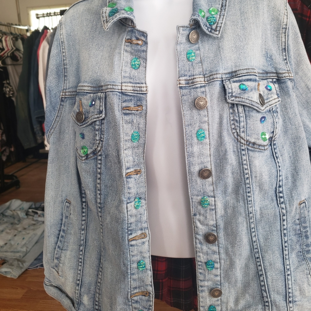 Embellished denim jacket
